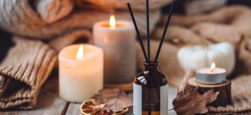 Hello,Autumn,,Cozy,Slow,Living.,Pumpkin,,Aromatic,Candle,,Warm,Sweaters,