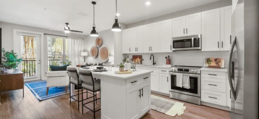 Luxury kitchen and living room